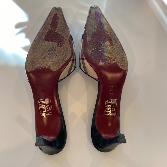 BURBERRY Nova Check Pointed Toe Mules - Picture 3 of 6